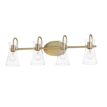 Maxim Lighting Ava 4-Light Bath Vanity, Natural Aged Brass 12484CLNAB